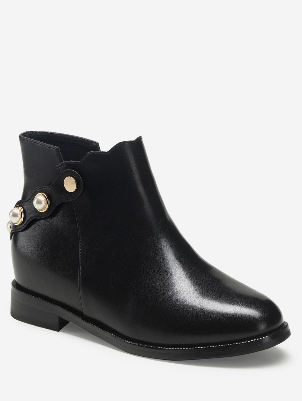 bottines plates perles