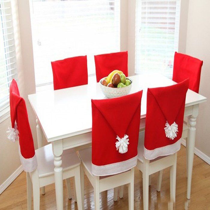 

Christmas Ornaments Chair Cover 6pcs, Red