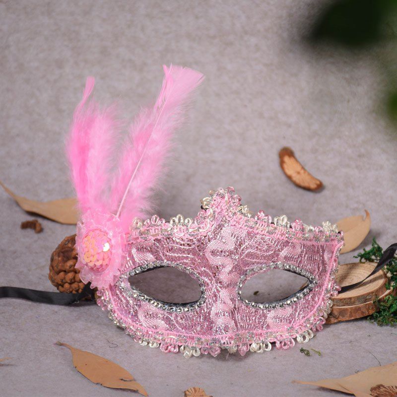

Creative Halloween Venice Lace Princess Dance Party Mask, Pink