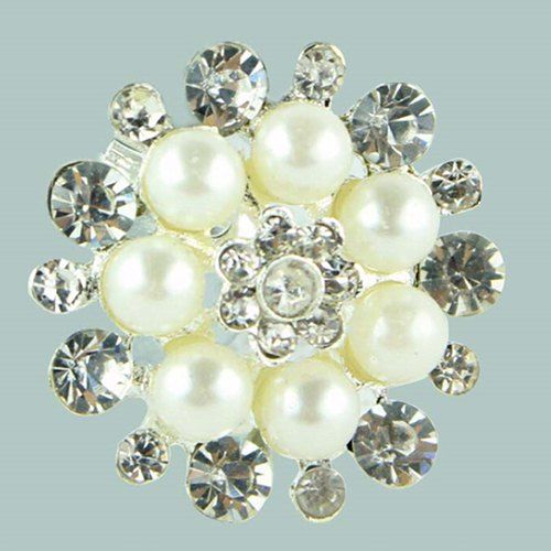 

A7088 Pearl Crystal Brooch Women, Milk white