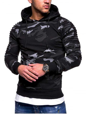 Fashion Folded Sleeve Design Hoodie, Light gray