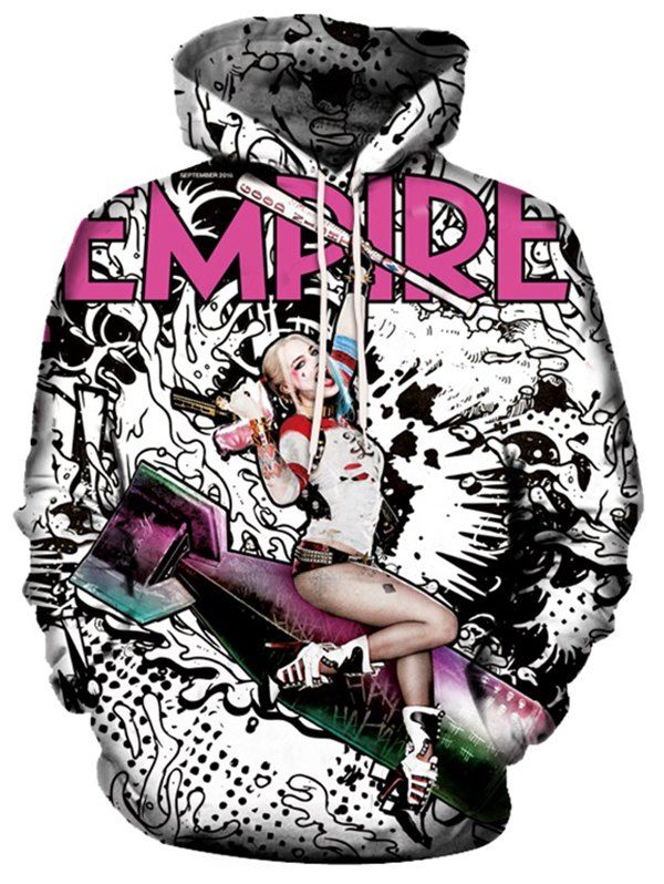 

Men's Autumn 3D Graffiti Hooded Sweater, Multi