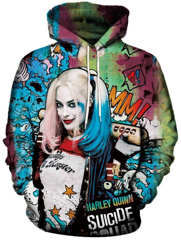 

Men's Hooded Sweater Autumn Winter 3D Graffiti, Multi