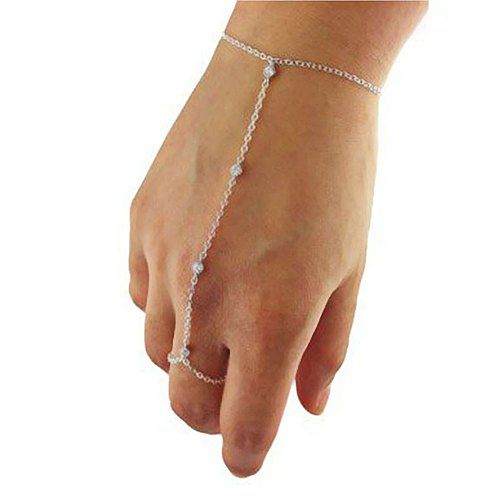

Fashion Beads Hand Back Chain Bracelet, Gold