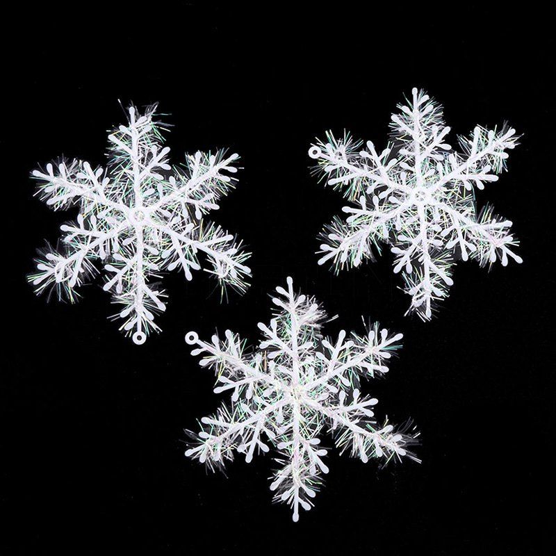 

Christmas Tree Pendant 6cm Brushed Snowflake 30pcs, White