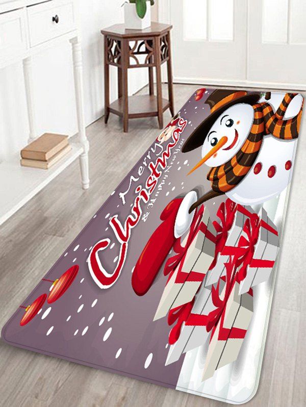 

Christmas Snowman Gift Printed Non-slip Area Rug, Red