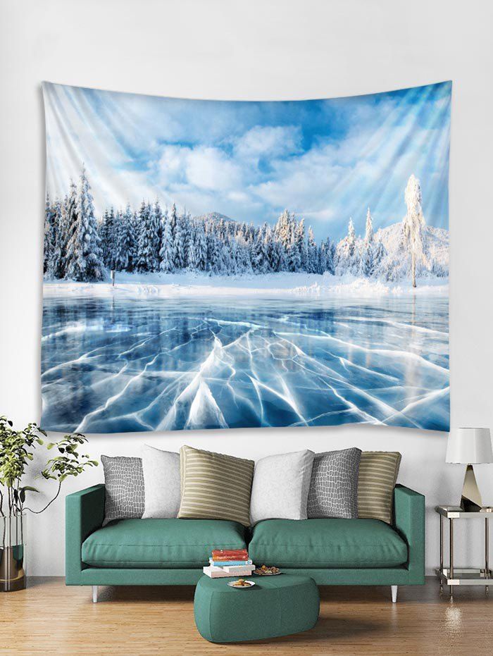 

Christmas Snow Print Tapestry Art Decoration, Jeans blue