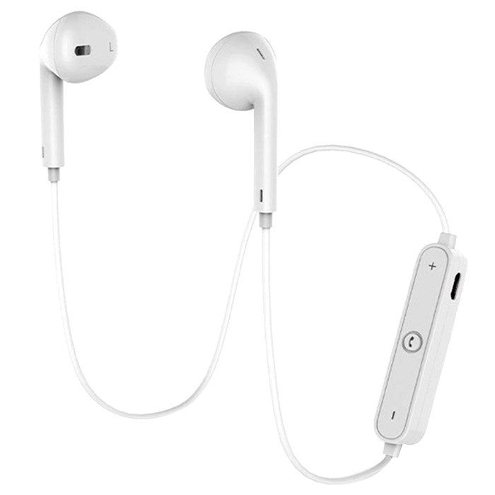 

S6 Sports Bluetooth Bilateral Stereo In-ear Earphone Music Earbuds, White
