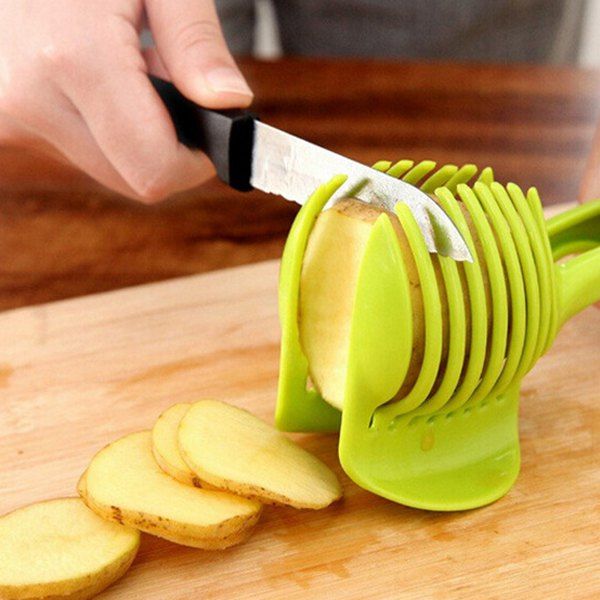 

Multi-function Food Clip Lemon Tomato Potato Egg Round Slicer, Green