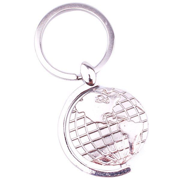 

Globe Metal Key Ring, Silver