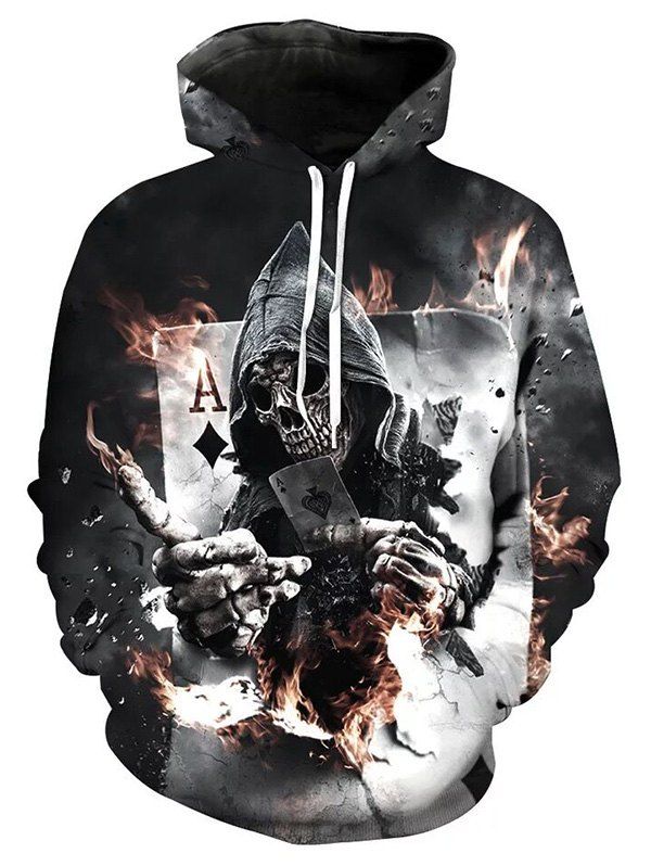 

Men's Hoodie Fashion Casual 3D Digital Printing, Black