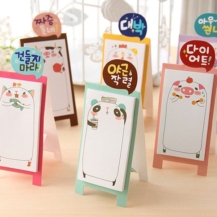 

8901 Vertical Cartoon Post-it / Note Stick Cute Note Paper 6PCS, Multi