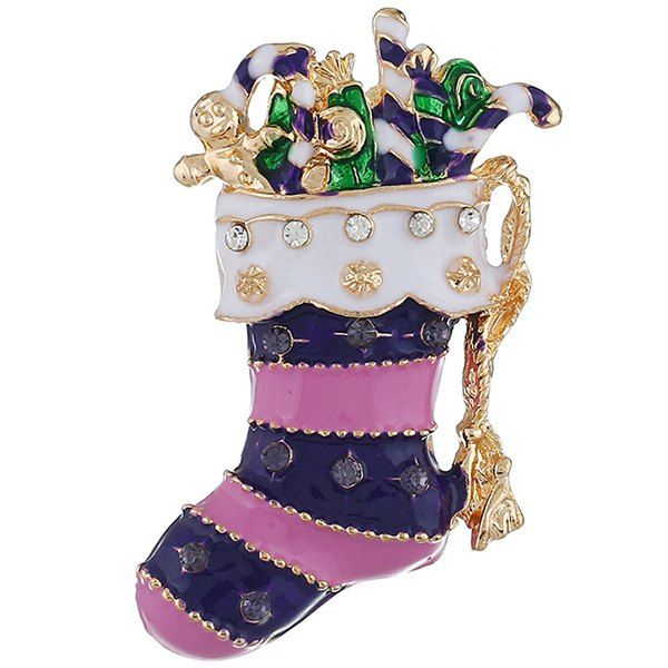 

Fashion Simple Christmas Gift Christmas Stockings Alloy Brooch, Purple iris