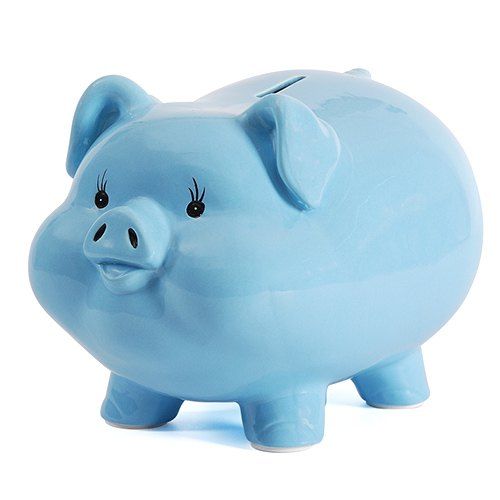 

Pig Large Ceramic Piggy Bank Only Enter, Light sky blue