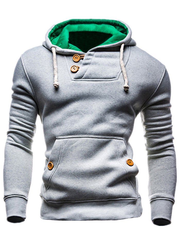 

Men Hooded Hoodie Comfortable Long Sleeve, Gray cloud