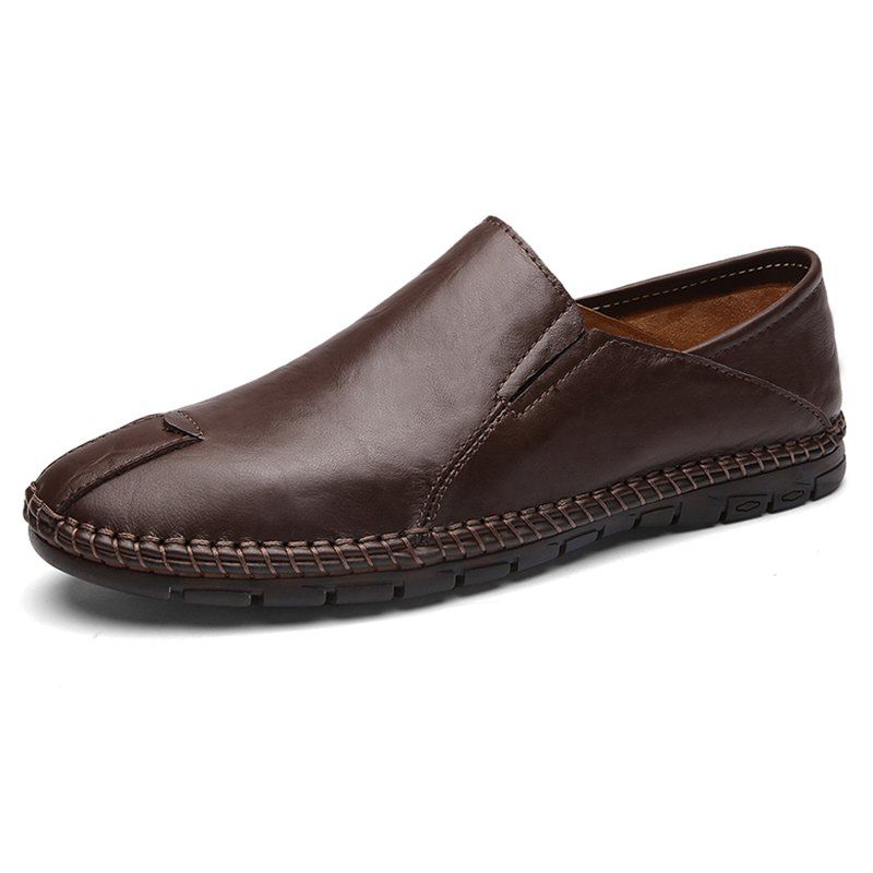 

8080 Men's One-legged Loafers Oxford Shoes, Coffee