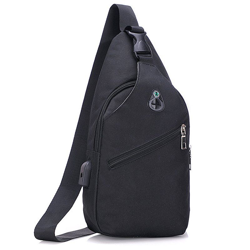 

Simple Men Chest Bag European and American Style Tide Shoulder Messenger Bags, Black