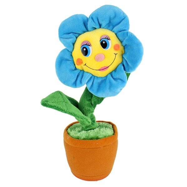 

Creative Plush Toys Will Sing The Sun Flower Dolls Will Dance Electric Toys, Deep sky blue