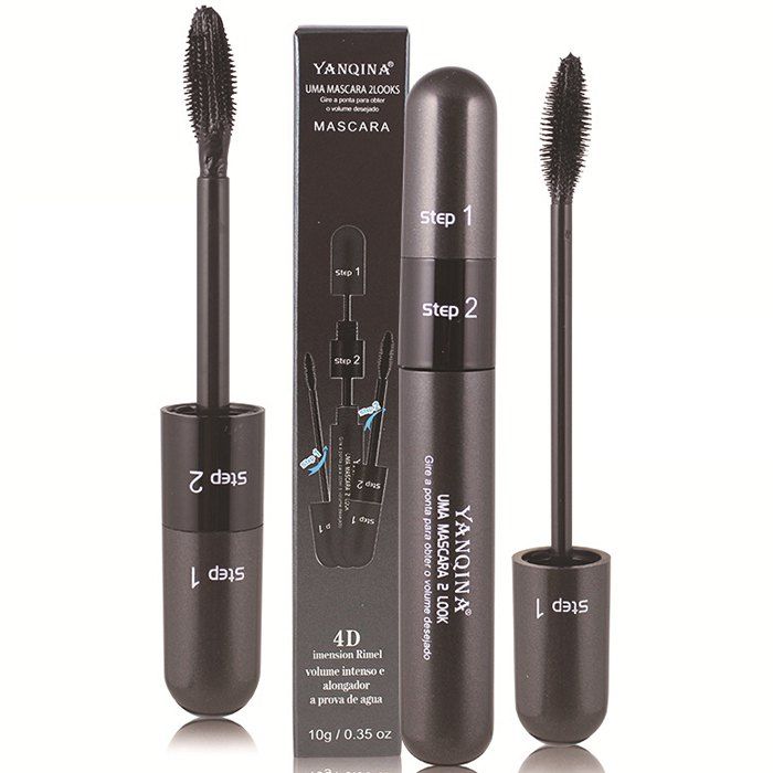 

Waterproof Long Curling Encryption Long And Not Blooming Double Head 4D Mascara, Black