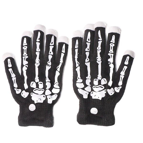 

Halloween Skeleton LED Luminous Warm Gloves, Black