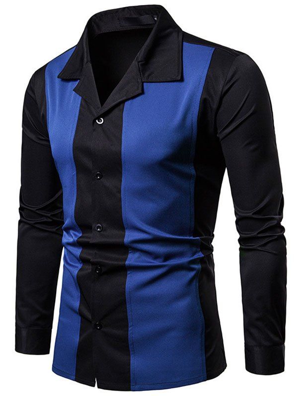 

Men Stylish Shirt Comfortable Slim Stand Collar, Blue