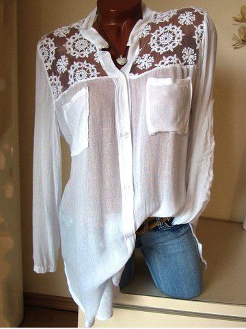 

SWWY 091 Women Lace Shirt, Blue ivy