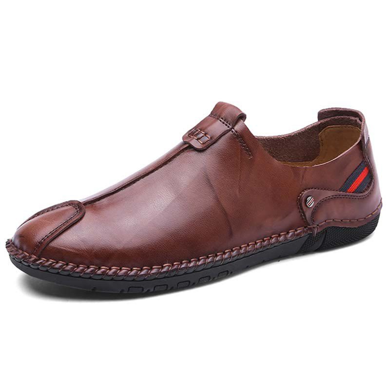 

Men's Casual Peas Flat Shoes, Deep brown