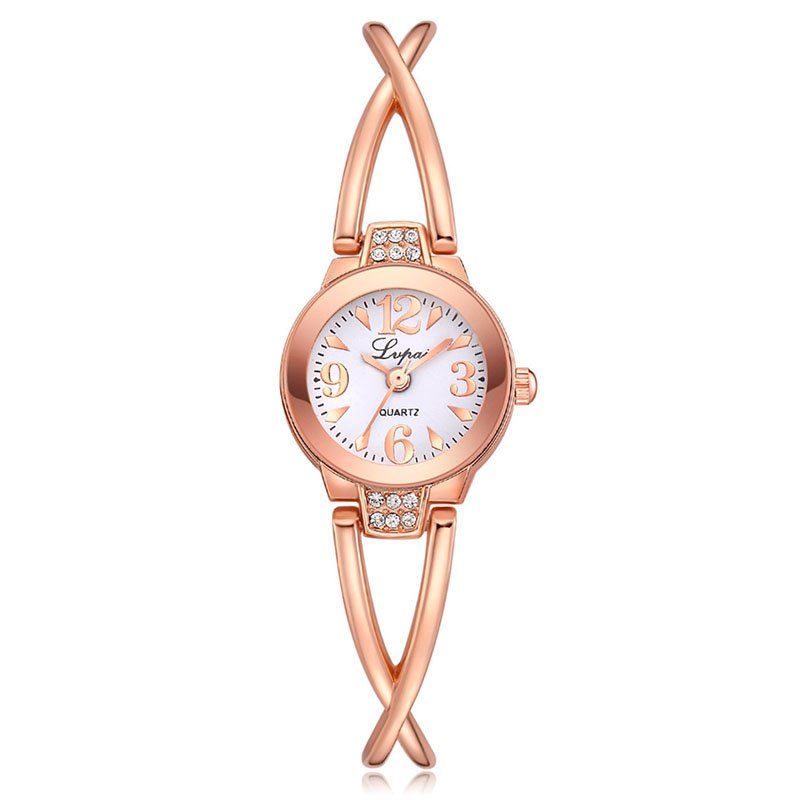 

LVPAI Exquisite Oval Cable Fashion Women Quartz Watch, White