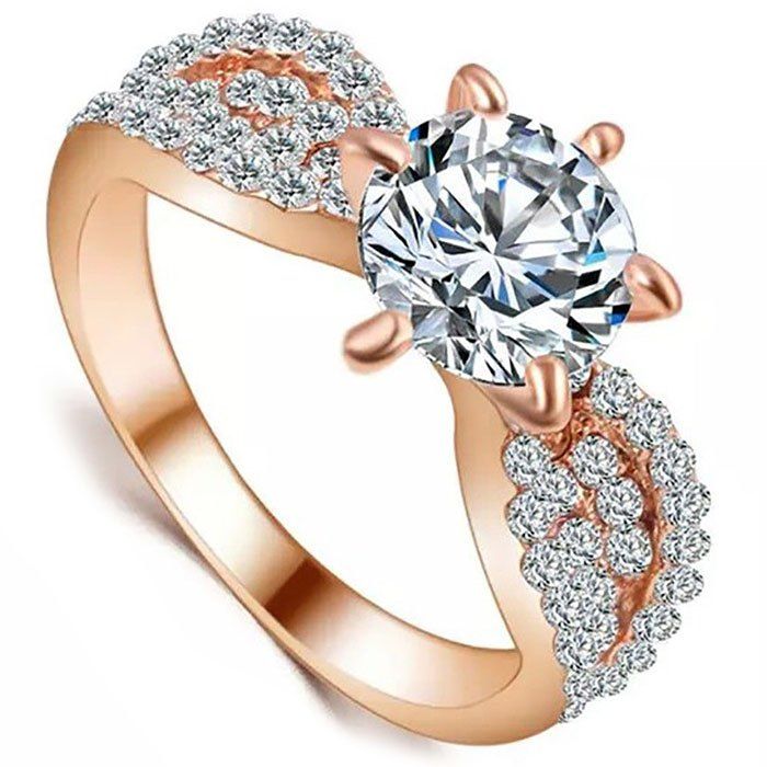 

Romantic Wedding Crystal Ring, Antique white