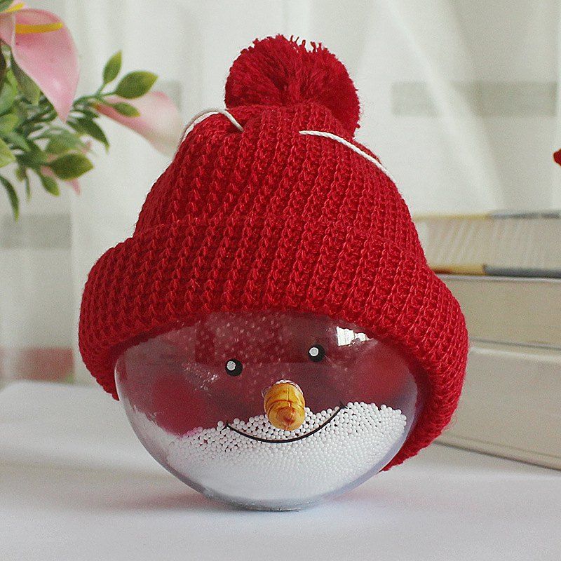 

Christmas Decoration Snowman Transparent Christmas Ball Christmas Tree Pendant Hotel Mall Window, Red