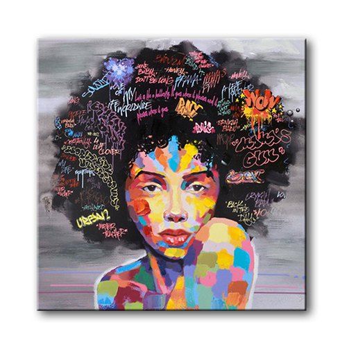 

Single Oil Painting Core Winking Girl Color Painting, Multi