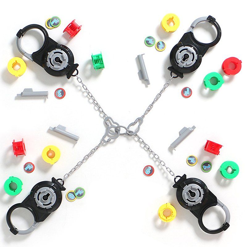 

1254 Athletic Maze Handcuffs Desktop Game Puzzle Brain Inspired Interactive Toys, Multi-a