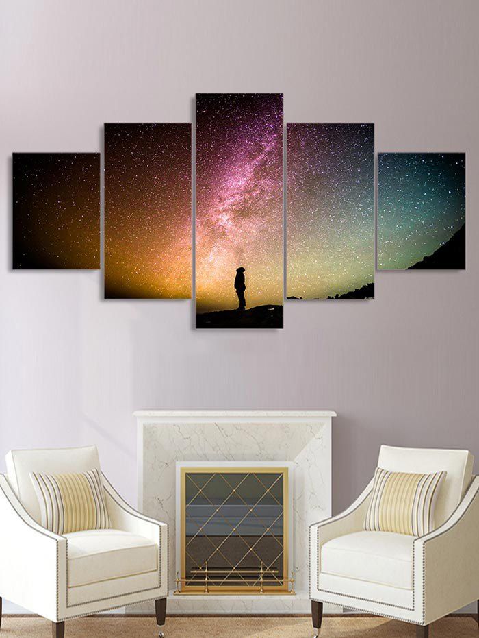 

Milky Way Print Unframed Split Canvas Paintings, Multi