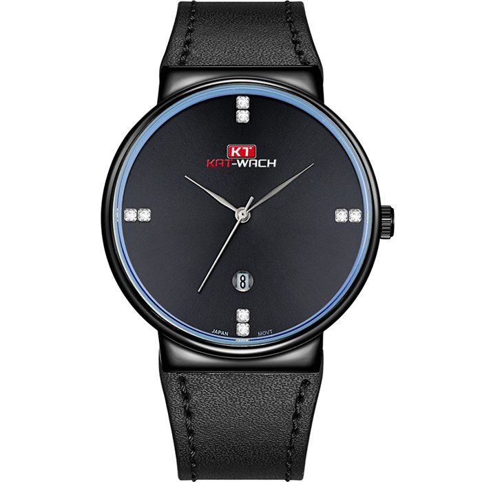 

KAT-WACH 8002 Waterproof Business Ultra-thin Quartz Watch, Black