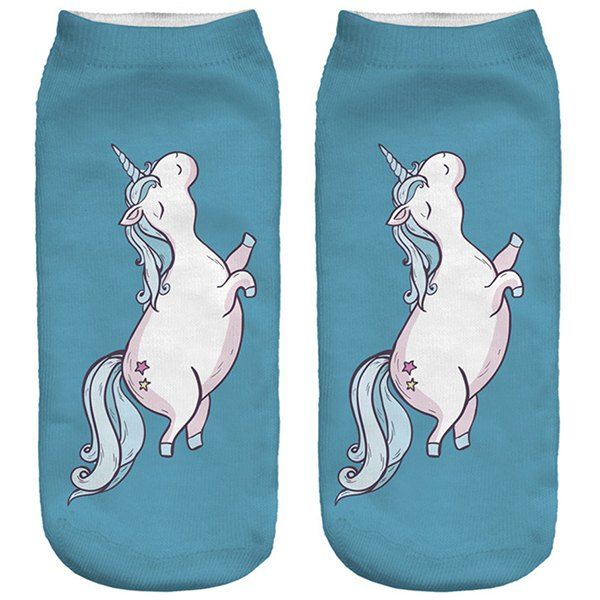

Fashion Durable 3D Printed Sock, Blue hosta