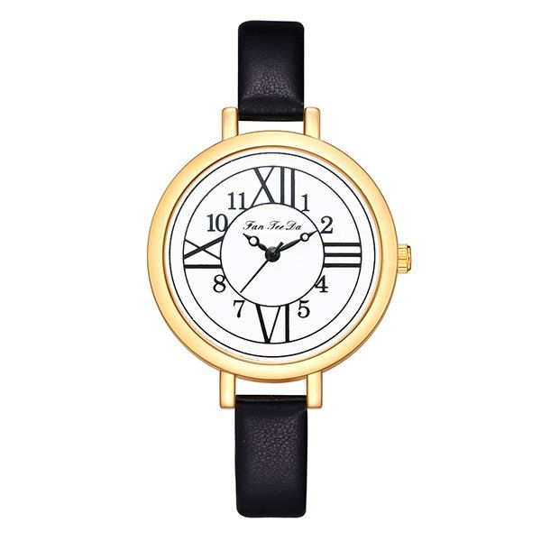 

Fanteeda FD116 Fashion Casual Strap Couple Lady Quartz Watch, Black