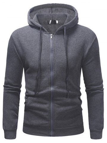 

Fleece Casual Sweater Solid Color Zipper Ou Code Sports Hoodie, Black