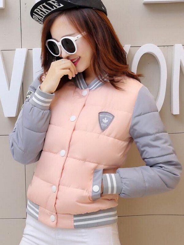 

Women's Baseball Jacket Cotton Suit Warm, Pink