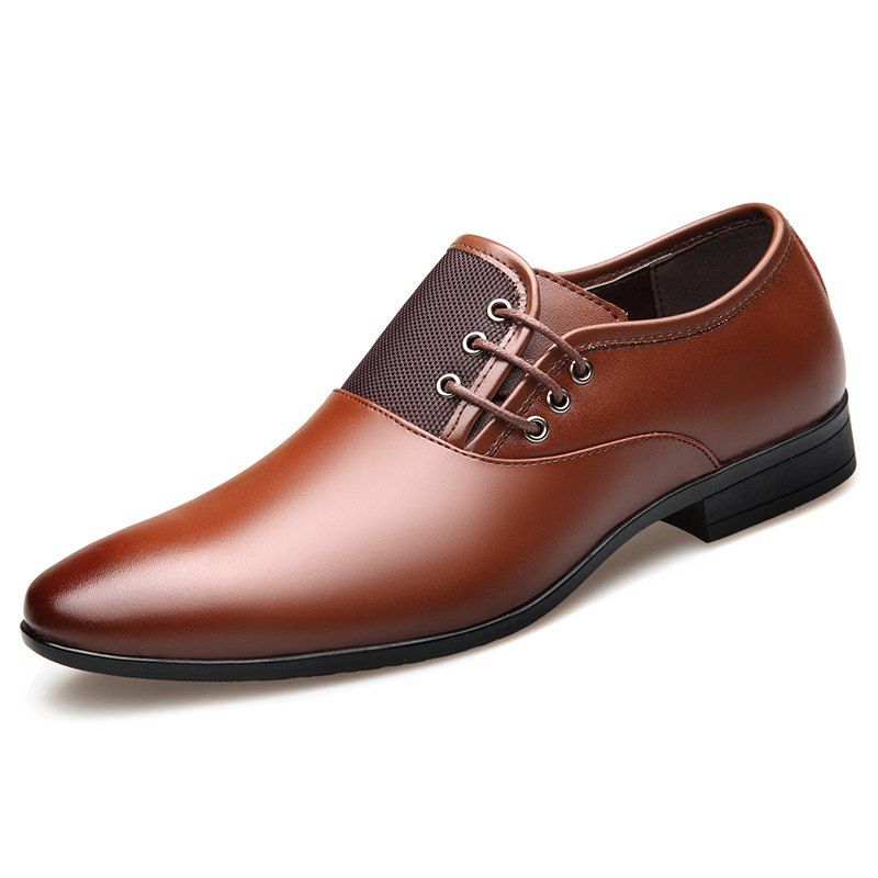 

SYXZ 0112 Men Side Lace-up Shoes, Brown