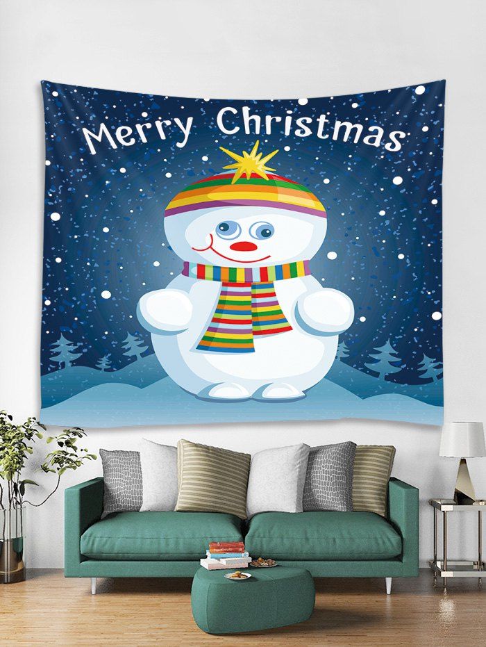 

Funny Christmas Snowman Tapestry Art Decoration, Blueberry blue