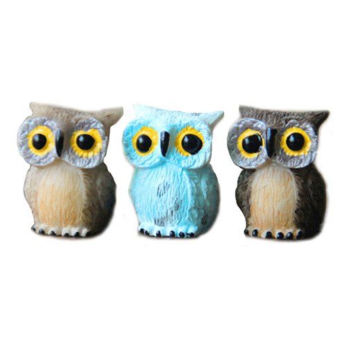 

3751 Mini Resin Little Owl 3PCS, Multi-a