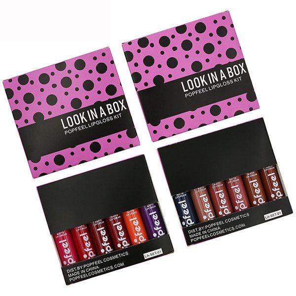 

POPFEEL Mini Lipstick Sample Lip Gloss Set, Multi-b