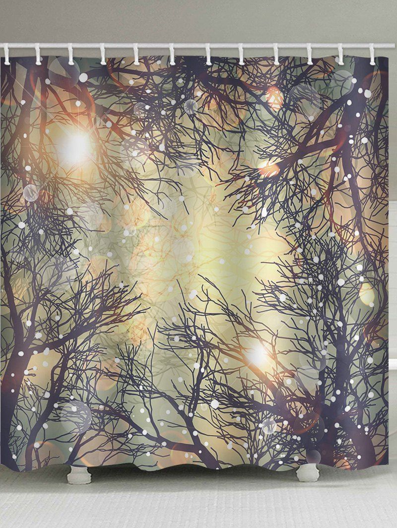 

Sunlight Tree Print Waterproof Bathroom Shower Curtain, Multi