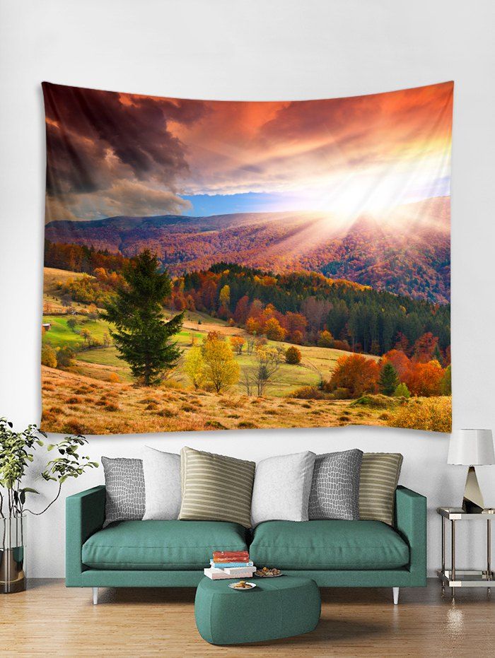 

Sunset Mountains Print Tapestry Wall Hanging Art Decoration, Multi