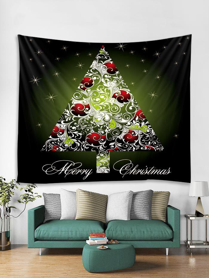 

Christmas Tree Print Tapestry Wall Hanging Art Decoration, Multi