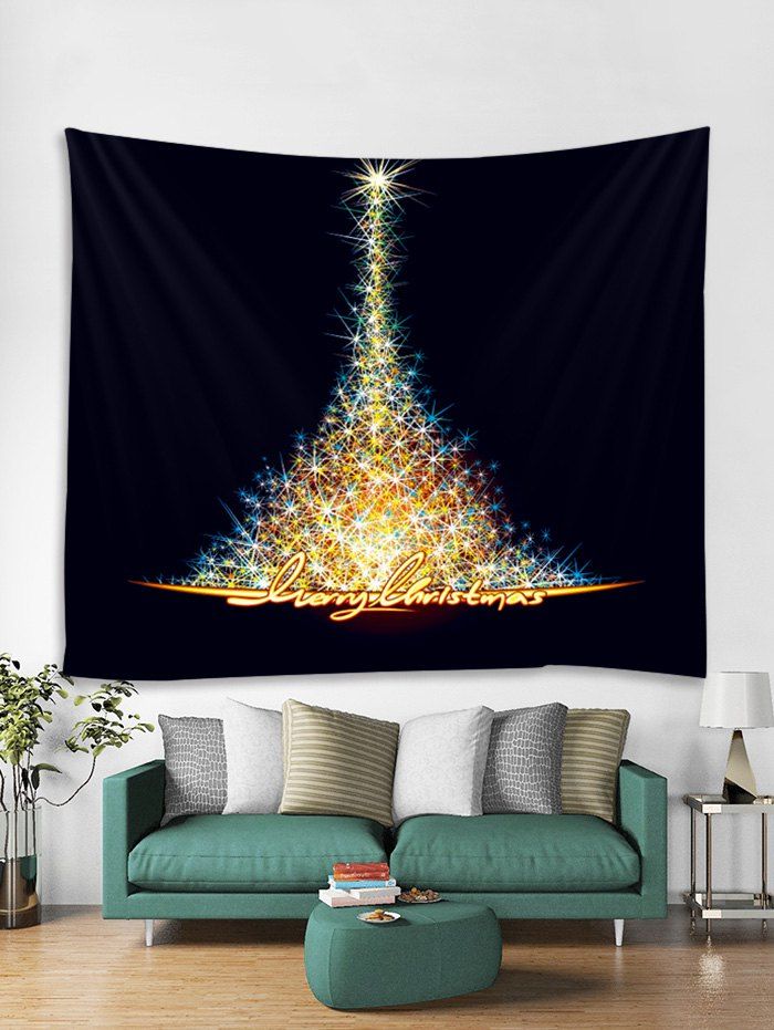 

Christmas Star Tree Print Tapestry Wall Hanging Art Decoration, Multi