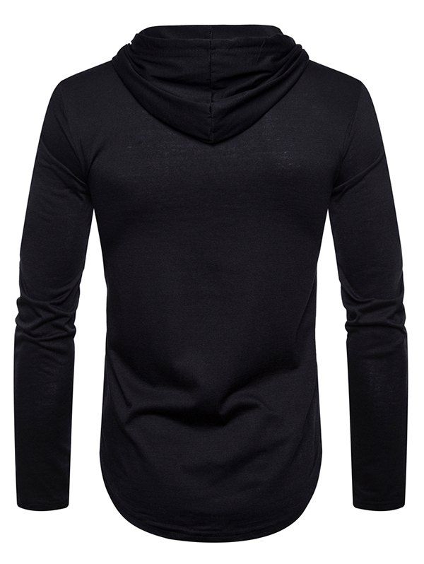 

Long-sleeved Color Matching Fashion Slim Hoodie, Black