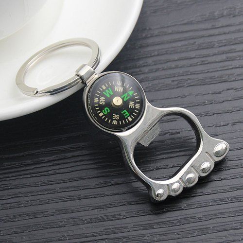 

Palm Sole Opener Metal Key Chain, Silver