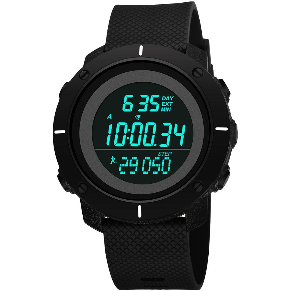 

PANARS 8109 Multi-function Waterproof Sports Chronograph Step Male Watch with Box, Black