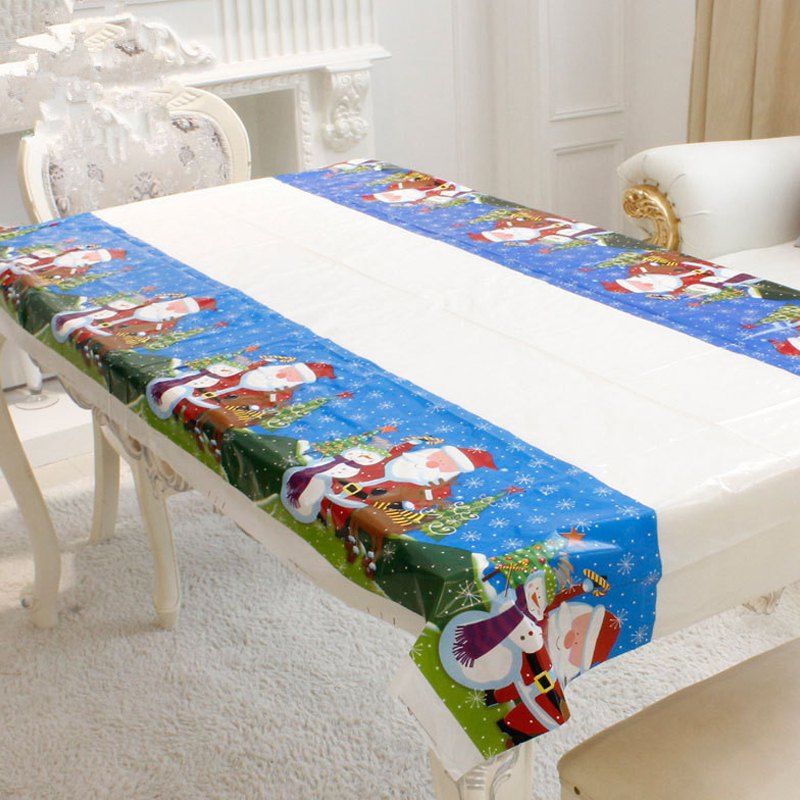 

Merry Christmas Rectangular Tablecloth Kitchen Dining Table Cover, Multi-b